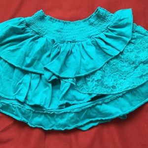 Frilly Turquoise Tangerine Skirt. Medium.